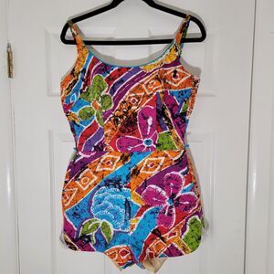 Vintage Cole Of California 60s 70s One Piece Convertible Swimsuit Romper‎ Size M